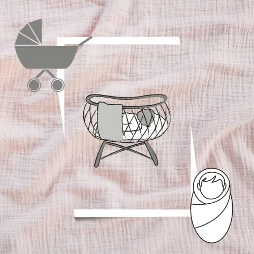 Муслиновое детско одеало от естествен памук, 4-слойное, лесно, сверхмягкое и дышащее (размер 40x40 см)