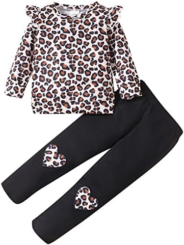 RETSUGO/ Комплект дрехи от 2 теми за момичета, Риза и Гамаши, с Леопардовым принтом за Малки Момичета, Училищни дрехи,