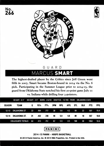 2014-15 Панини NBA Hoops Баскетбол #266 Маркус Смарт Четец на Начинаещ Селтикс