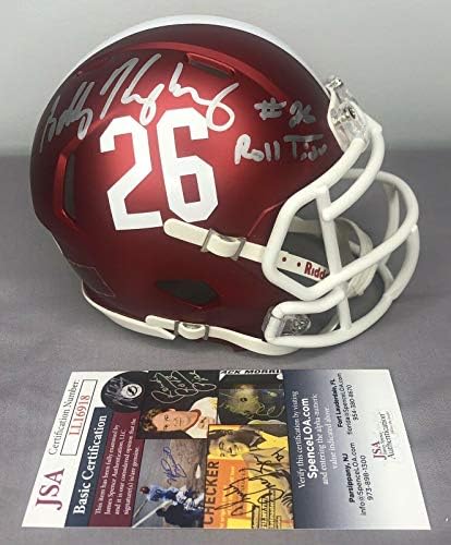 Мини-каска за футбол с автограф на Боби Хъмфри от Blaze Alabama с логото на JSA COA и доказателство - Мини-каски NFL с автограф