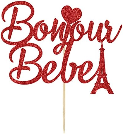 Bonjour Bebe с Топпером за Торта с Айфеловата Кула, Oh Baby, Разкриващ Пол, Украса За Парти в стила на Френския