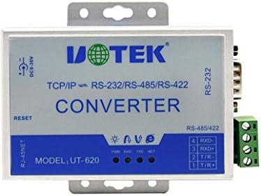UTEK UT-620 1-Портов Ethernet за последователно свързване на TCP/IP на сървъра последователни устройства RS-232/422/485