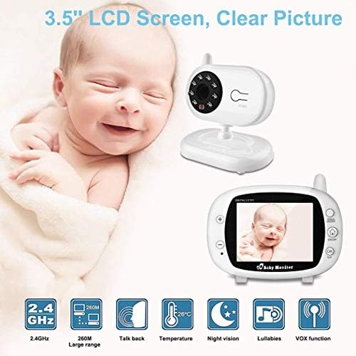 Видеоняня с камера, най-Новата детска камера за видеонаблюдение е с 3,5-инчов дисплей, нощно виждане, датчик за температура,
