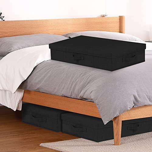 Съхранение под леглото, 2 Големи Контейнера за съхранение под леглото с Капаци, Сгъваеми Кутии За съхранение на Дрехи под леглото