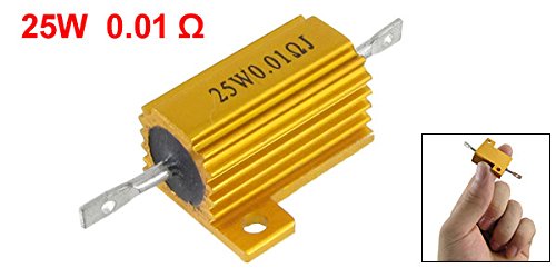 uxcell a12040600ux0284 25 W 0,01 Ω 5% Алуминиев Тегло Резистор с метална намотка Златисто кафяво
