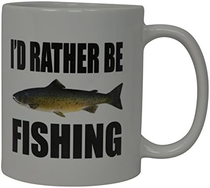 Кафеена Чаша Rogue River I ' D Rather Be Fishing Риба Новост Чаша Страхотна Идея за Подарък За Мъже Му, татко, Дядо,