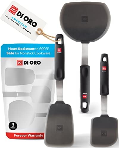 Комплект силиконови плешки ORO DI - Кухненски нож за съдове с незалепващо покритие - Гъвкави и тънки кухненски нож за превръщането на палачинки и яйца - Топлоустойчиви