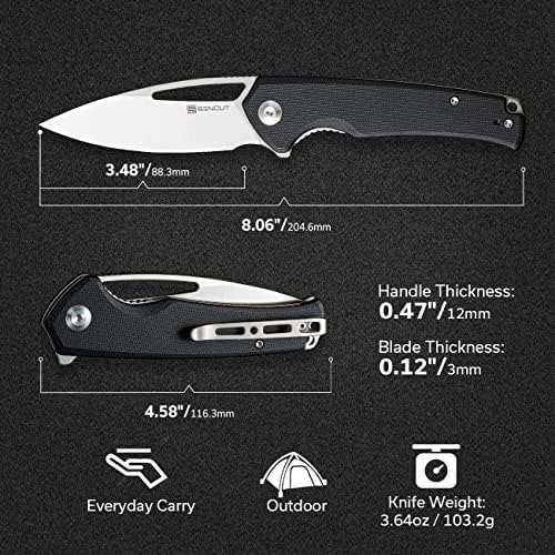Джобен Сгъваем нож SENCUT Изданието за всекидневна употреба, Нож liner четки Lock EDC с дълбоко клипс за носене и отвор