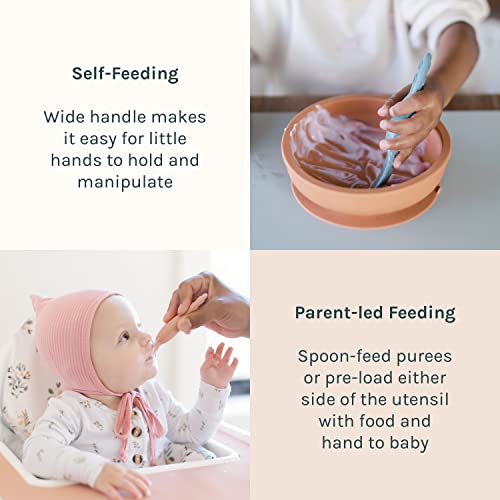 Yeah Baby Goods All You-Tensil (2 опаковки) | Силиконова лъжичка и ковшик за отбиване на бебето от гърдата и приготвяне на пюре | Разработен от специалист по хранене, за подпомаган?