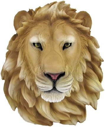 DWK Златна лъвска Глава Стенен Бюст Животно от Изкуствена Таксидермии|Африкански Маски на Животни Стенен Декор | Стенни Извайване