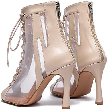 RUYBOZRY/ Дамски Обувки за латино Танци с отворени пръсти, Ботуши за Салса, Обувки за Балните танци, Обувки За репетиции