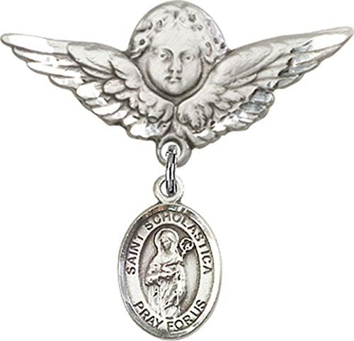 Детски икона Jewels Мания за талисман на Света на Предприятието и пин Ангел с крила | Детски икона от Сребро с талисман