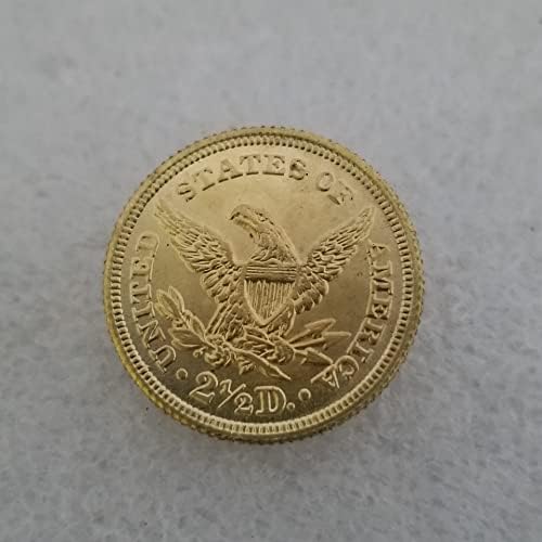 Старинни Занаяти Американски 1865 1/2 Златна Монета Сребърен Долар Кръгла Сребърна Колекция На Външната Търговия