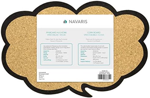 Обяви Navaris Cork Board - Интелигентен дизайн на формата на мехурчета 11 x 17 инча, включва в себе си 5 контакти - обяви под формата на бележка с дисплей Pinboard