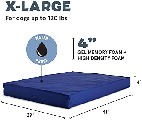 Barkbox - Градинска легло за кучета - Водоустойчив легло с матрак за кучета и котки с подвижен калъф - Легло-платформа