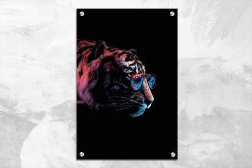 Рамка От криптонитового акрилно стъкло за Съвременно изкуство серия Тигър Animal Neon - Акрилни Стенно изкуство NFT