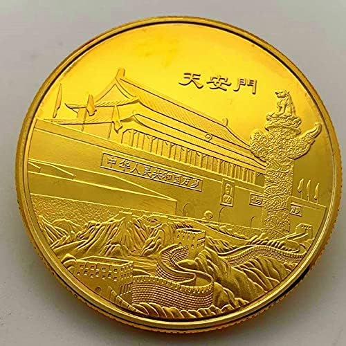 Китайско Тянанмън Златна Възпоменателна Монета на Великата Китайска стена са подбрани Монета Подарък Щастливата Монета