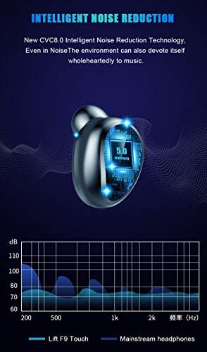 Безжична намаляване на шума onigumo, Висококачествени стерео уредба, Водоустойчиви Слушалки, Bluetooth слушалка, Време на възпроизвеждане 120 часа Калъф за зареждане с led ди