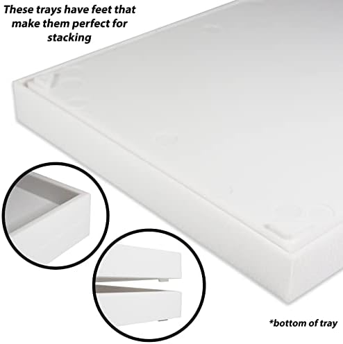 Корпоративна Бяла пластмасова тава CuteBox (14,75 x от 8.25x 1) с 10 Правоъгълни отделения за Поставяне на бяла
