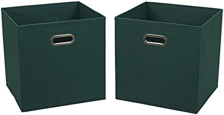 Предмети от първа необходимост, Форест Грийн, 2 опаковки Отворени Кутии за съхранение с Двойни дръжки, 13 x 12 x 13