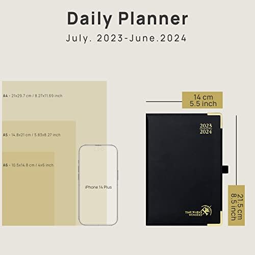Дневник POPRUN на 2023-2024 години, по една страница на ден, в подвързия от веганской на кожата - Дневния ред на юли 2023