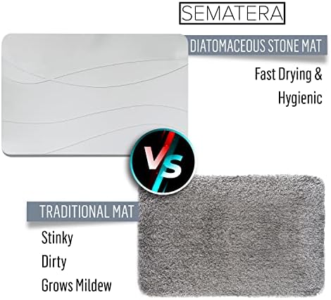 SEMATERA - Луксозна Каменна подложка за баня, душ и коридор, от Диатомовой глина с не-хлъзгава повърхност, Под килимче за банята, Супер Впитывающий, която Изсъхва бързо