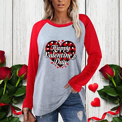 Ризи за упражнения, Жените Опаковка, Дамски Блузи с Принтом на Сърцето и Любовта на Свети Валентин, Блуза, Тениска