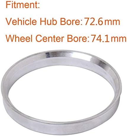 ZHTEAPR 4 бр. центрирующие пръстени 74,1 - 72,6 (OD = 74,1 mm ID = 72,6 мм) Ступица джанти от алуминиева сплав 72,6 - 74,1