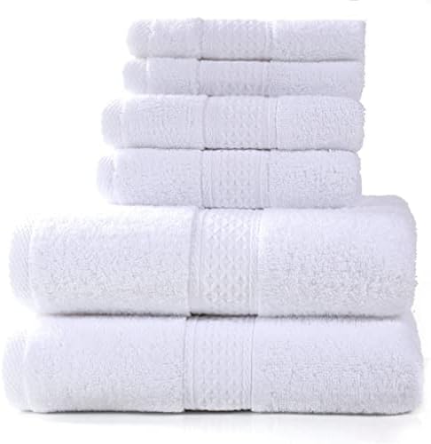 Комплект хавлиени кърпи CZDYUF, 2 Големи Хавлиени кърпи за баня, 2 Кърпи за ръце, 2 Гъба. Меки Памучни Абсорбиращи Кърпи