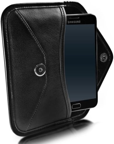 Калъф BoxWave, който е Съвместим с Motorola Moto G7 Optimo (Case by BoxWave) - Луксозни Кожена чанта-месинджър,