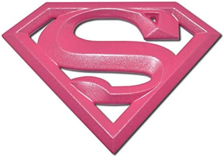 Супергерл Ярко-Розова Блестяща Метална Емблема На Автомобил