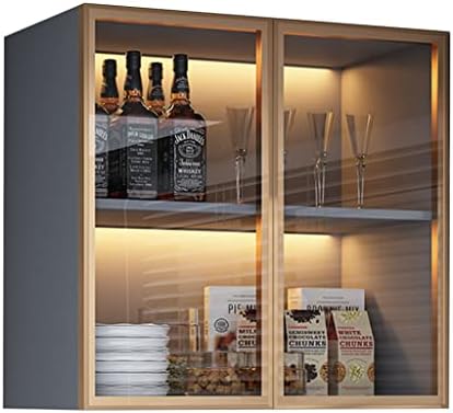Стенен шкаф BDDIE за баня с осветление, рафтове за търговски изложения на продукти от закалено стъкло, Шкафове за съхранение в гаража или Пералнята, за кухня, трапезар
