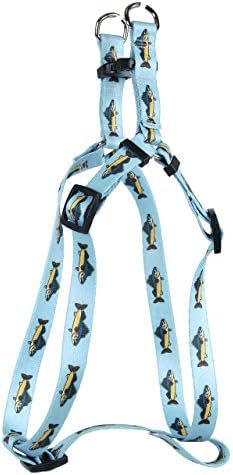 Шлейка за кучета Yellow Dog Design Walleye в римски стил H-Малък/Средно-3/4 инча, подходящ за гърдите от 14 до 20 см