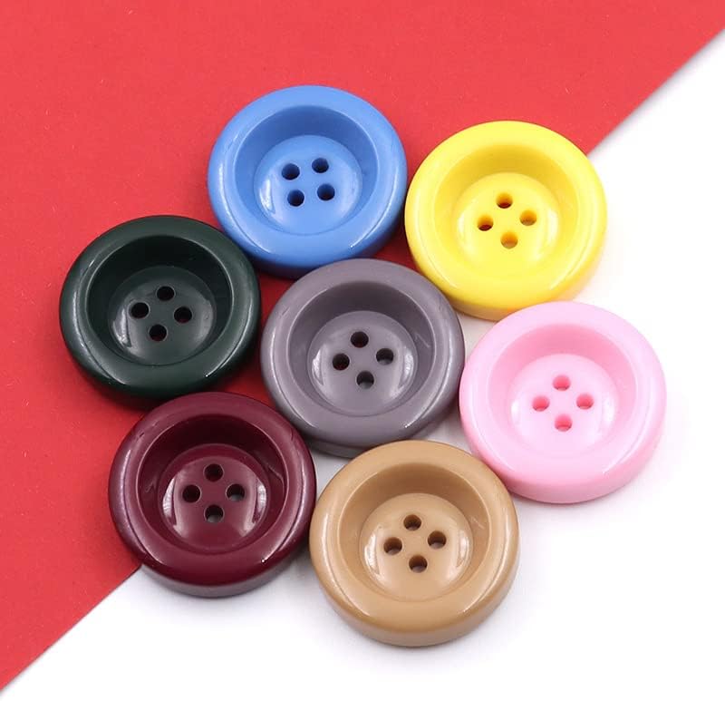 ZoTuoART Разноцветни Кръгли Копчета от смола с Различни Размери - Сгъстено Сменяеми Копчета С 4 Дупки - Аксесоари