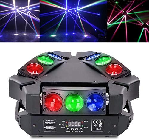 Dj Светлини Дъгата Диско лампа, 9x3 W RGB LED С Движеща се Глава с DJ Light Stand, Професионален Диско-осветителни