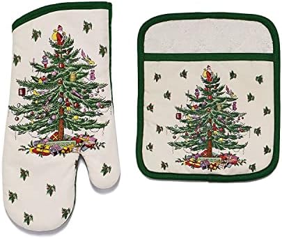 Спално Бельо Avanti Christmas Tree Кухня Spode Collection, колекция от Салфетки от 4 теми, Зелен