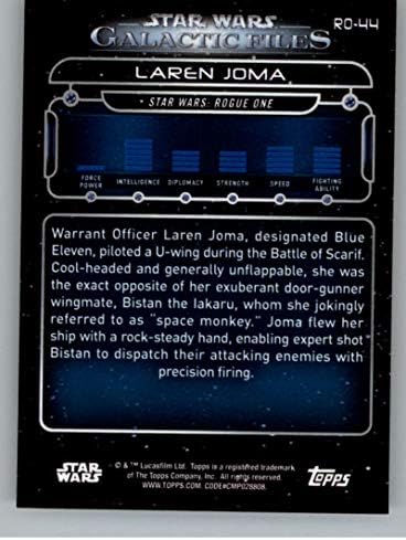 2018 Начело Star Wars Galactic Files RO-44 Официалната Неспортивная търговска картичка Ларена Джомы в NM или по-добро състояние