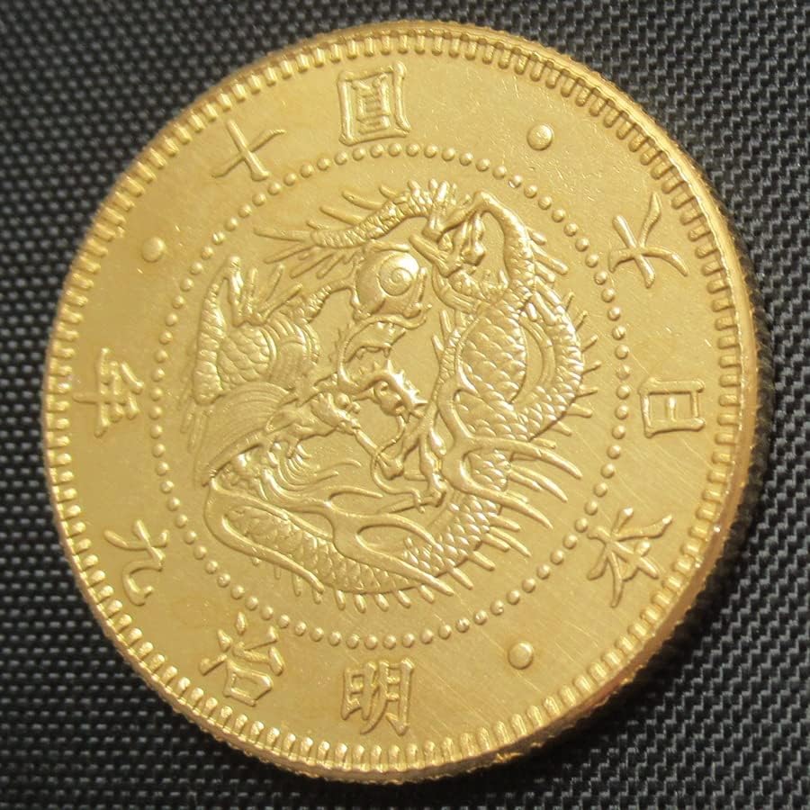Японска Златна Монета 10 Юана Мейджи 9 Години Позлатен Копие на Възпоменателни монети