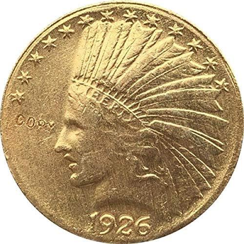 24-Каратная Златна Монета от 1926 г. цена от 10 долара на Индийския Злато с Половин Орел Копие за Домашния интериор на Офис