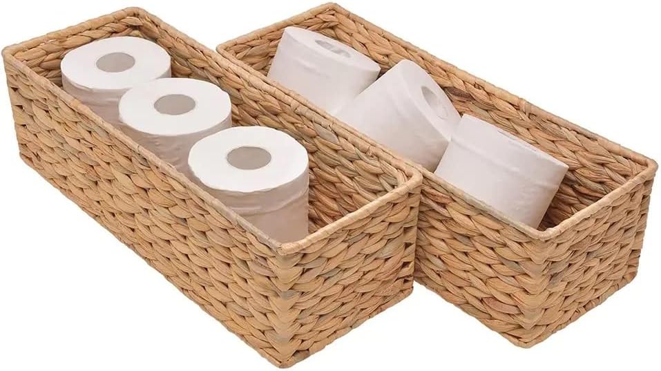 Кошница за тоалетна хартия M4DECOR, Кошница-Органайзер за съхранение в Банята, 2 опаковки (Естествен воден зюмбюл, 2 опаковки