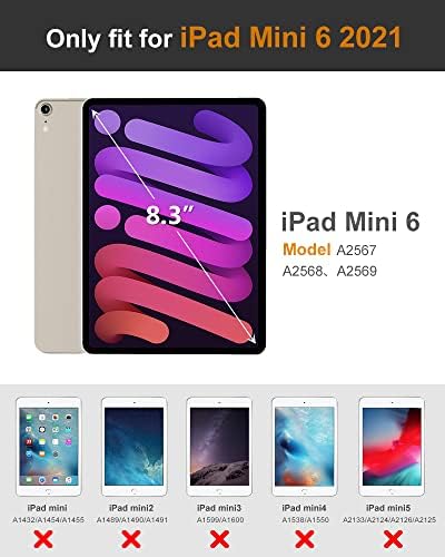 Калъф DTTO за iPad Mini 6 2021, [Текстурный дизайн плат + Автоматично включване / изключване + зареждане на Apple Молив