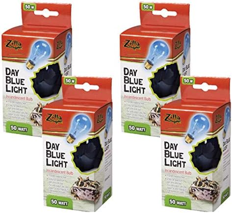Zilla 4 Опаковки Крушки с нажежаема жичка с Дневна в Синьо, 50 W, Топло-Лампа за Влечуги